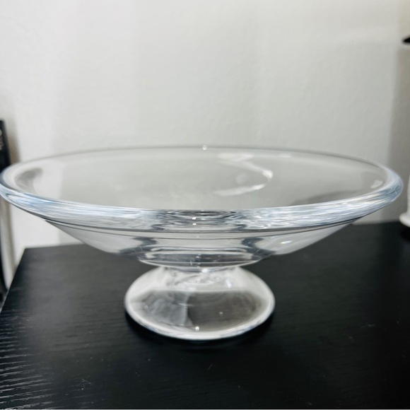 Simon Pearce Hand Blown Clear Crystal Pedestal Compote, Centerpiece Bowl Rare - Picture 10 of 16